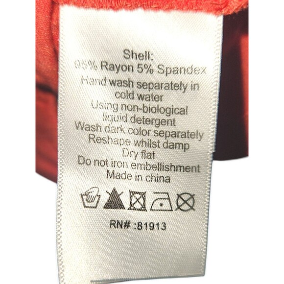 PLENTY by Tracy Reese Dress Persimmon V Neck Joanne Jersey Fit & Flare Sz L - Picture 5 of 6